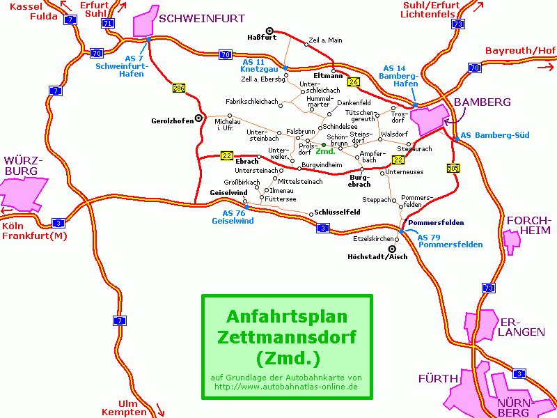Anfahrtsplan Zettmannsdorf